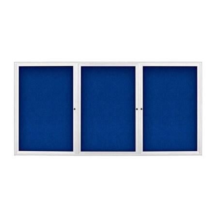 United Visual Products Sliding Door Indoor Enclosed Corkboard, 9 UV9030ACS-BRONZE-KEYLIME